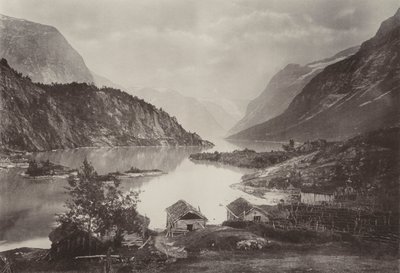 Pohled na jezero Loen, Nordfjord (černobílá fotografie) od Norwegian Photographer