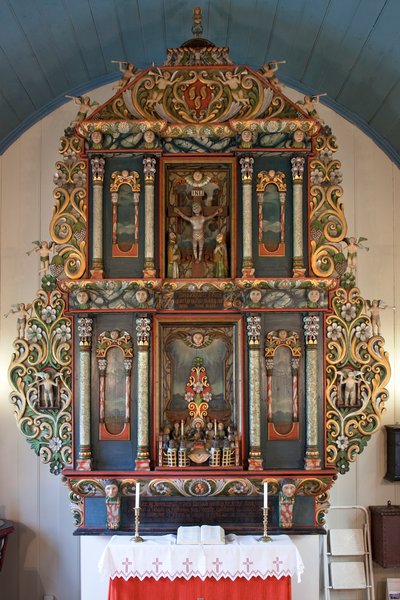 Oltářní obraz, kostel Mo I Rana, 1765 (malované dřevo) od Norwegian School