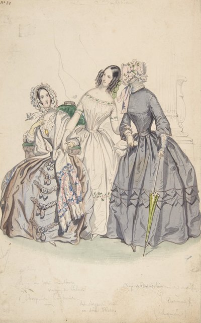 Návrhy kostýmů, 1836-37. od Numa Bassaget