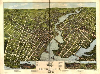 Pohled na Bridgeport, Ct. 1875. od O.H. Bailey and Co. American Oleograph Co.