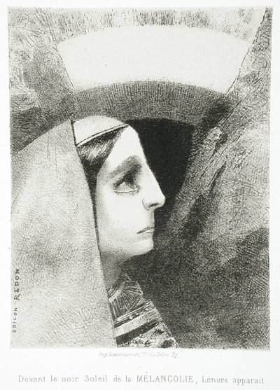 Edgaru Poeovi (Před černým sluncem melancholie se zjevuje Lenore) od Odilon Redon