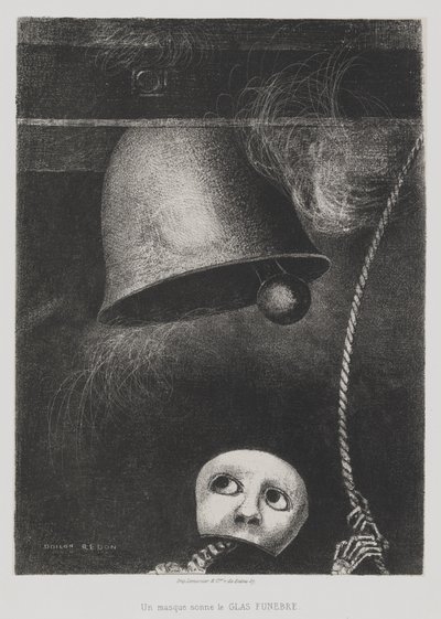 Edgaru Poeovi (Maska zvoní pohřební zvon) [To Edgar Poe (A Mask Sounds the Death Knell)] od Odilon Redon