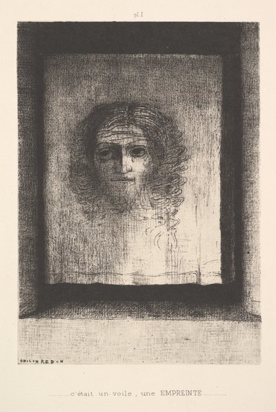 Závoj, tištěný obrázek, 1891. od Odilon Redon
