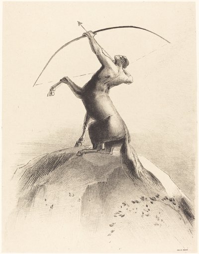 Kentaur mířící na mraky od Odilon Redon