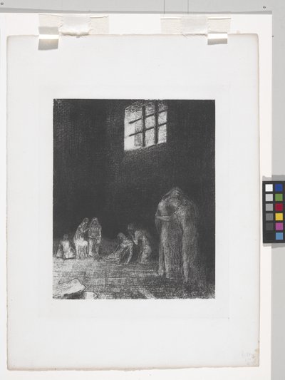 In The Shadow Of People Weep And Pray... (litografie na papíře s nášivkou) od Odilon Redon