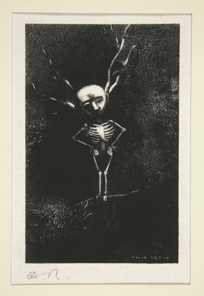 Dans le d?dale des branchs la bl?me figure apparaissait (V bludišti větví se objevila bledá postava), ze série Le jur? (Porotce) od Odilon Redon