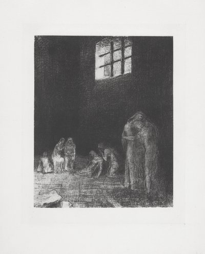 Ve stínu lidí, kteří pláčou a modlí se... od Odilon Redon