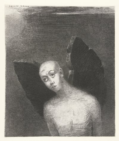 Padlý anděl roztahuje svá černá křídla Nechte se překvapit alors des ailes noires La Nuit (název série) Noc (název seriálu) od Odilon Redon