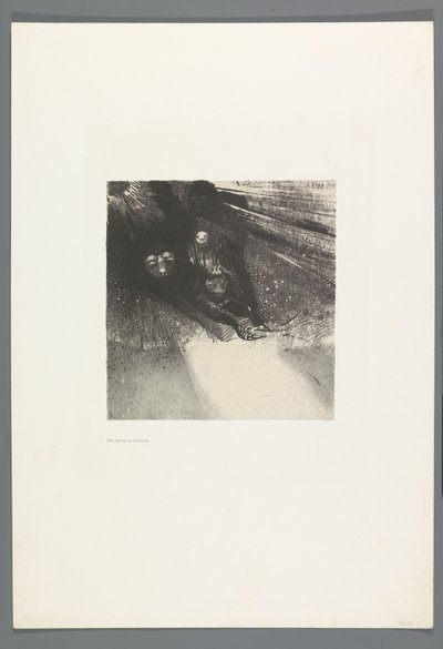Des larves a hideuses La Maison Hautée, 6 litografií titulní strana Strašidelný dům, La Maison Hantée, ilustrace k textu Bulwer-Lytton, přeložil do francouzštiny René Philipon, (název série) od Odilon Redon