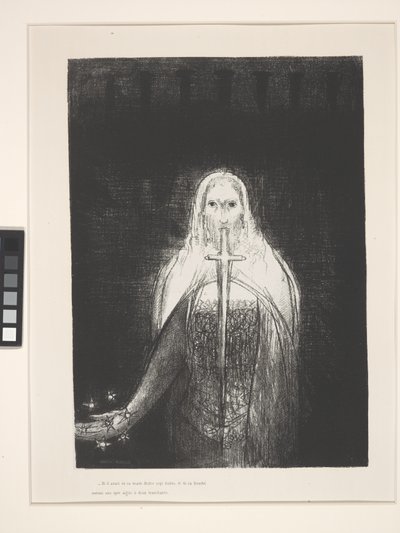 A měl v pravé ruce sedm hvězd... (litografie na papíře s nášivkou) od Odilon Redon