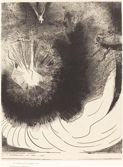 Et il tombe du ciel une grande etoile ardente (A spadla z nebe velká hvězda hořící jako lampa) od Odilon Redon