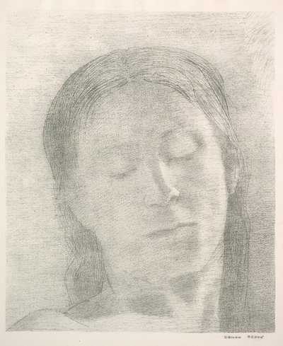 Oči zavřené, 1890. od Odilon Redon
