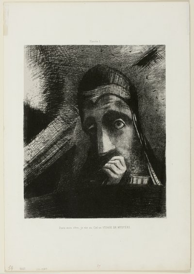 Face of Mystery (Ve svém snu jsem viděl na nebi FACE OF MYSTERY), deska 1 z Homage to Goya od Odilon Redon