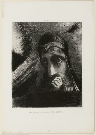 Face of Mystery (Ve svém snu jsem viděl na nebi FACE OF MYSTERY), deska 1 z Homage to Goya od Odilon Redon