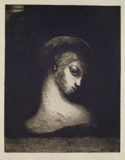 Žena hlava od Odilon Redon