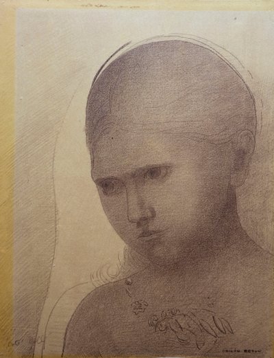 Žena v tříčtvrtečním profilu zleva od Odilon Redon
