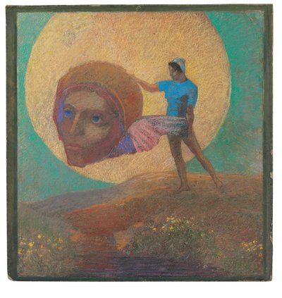 Postava s okřídlenou hlavou (Ikarův pád) od Odilon Redon