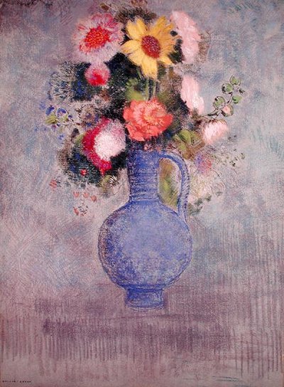 Květiny (pastel na papíře) od Odilon Redon