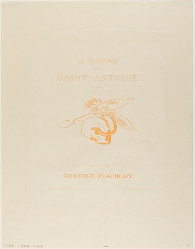 Frontispis/titulní deska pro Tentation de St. Antoine od Odilon Redon