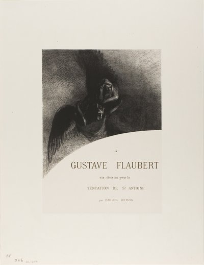 Frontispis k A Gustave Flaubertovi (To Gustave Flaubert) od Odilon Redon