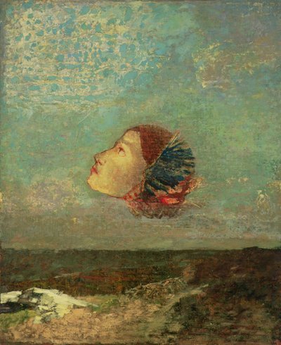 Pocta Goyovi, kolem roku 1895 (olej na kartičce připevněné na plátně) od Odilon Redon
