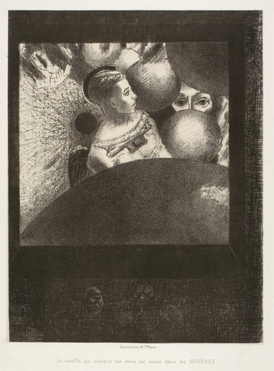 In the Spheres (Dech, který vede živé tvory je také ve Spheres), deska pět z Edgara Poea od Odilon Redon