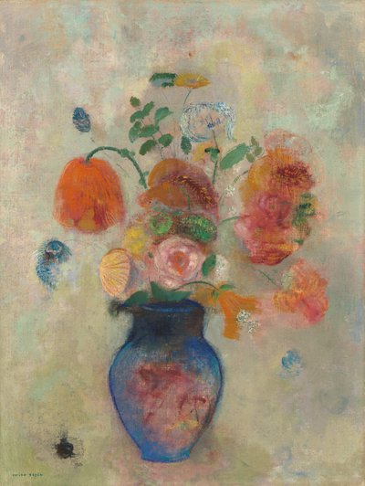 Velká váza s květinami od Odilon Redon