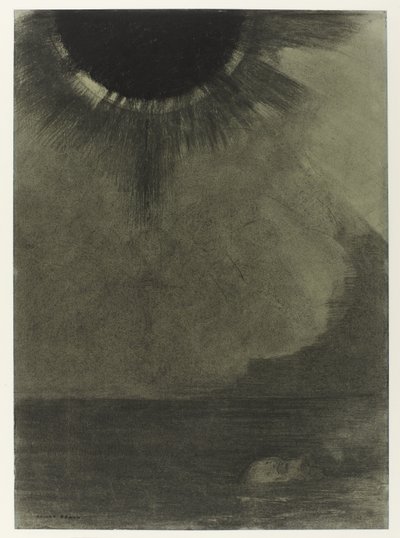 Le Noyé Topení ve vodě, za svitu měsíce od Odilon Redon