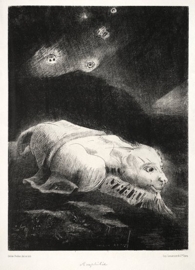 Origins: When Life Was Awakening in the Depths of Obscure Matter, 1883. od Odilon Redon
