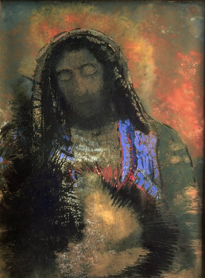 Sacred Heart, 1910 (pastel na papíře) od Odilon Redon