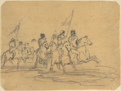 Skica k Redonově prvnímu leptu Brod (M. 2) od Odilon Redon