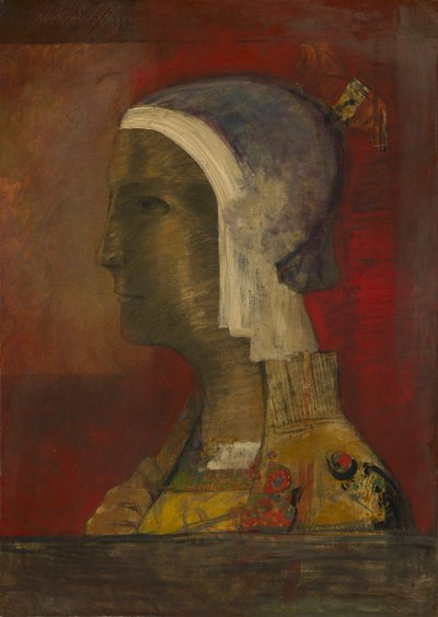 Symbolická hlava od Odilon Redon