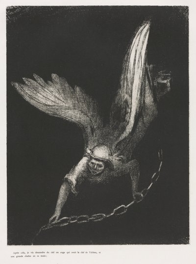 Apokalypsa svatého Jana: A viděl jsem v jeho pravici, že se..., 1899. od Odilon Redon
