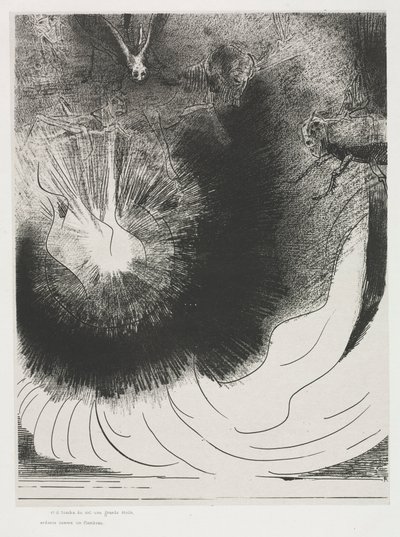 Apokalypsa svatého Jana: A z nebe spadla velká hvězda, hořící..., 1899. od Odilon Redon