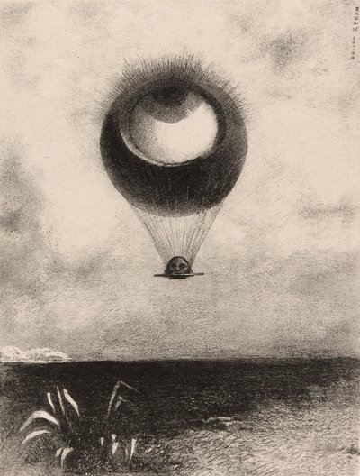 The Eye, Like a Strange Balloon Moves Towards Infinity, deska jedna z To Edgara Poea od Odilon Redon