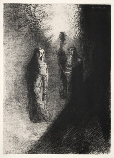 První série The Temptation of Saint Anthony: On Raises the Bronze Urn, 1888. od Odilon Redon
