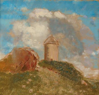 Větrný mlýn, kolem roku 1880 od Odilon Redon