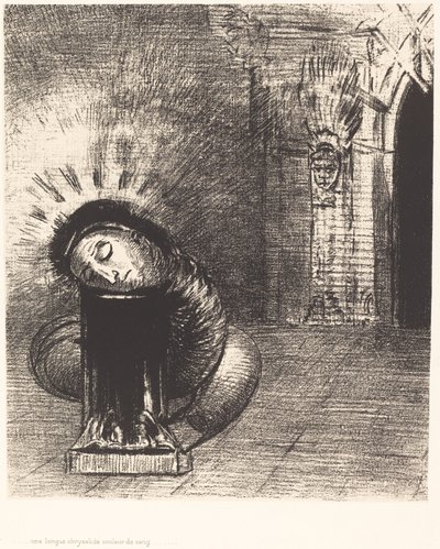 Dlouhá kukla, barva krve od Odilon Redon