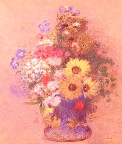 Váza s květinami (pastel na palubě) od Odilon Redon
