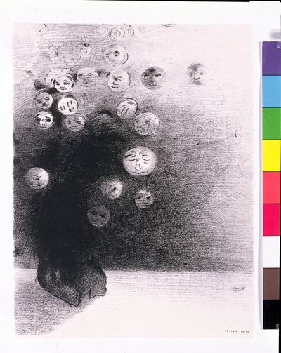 "Proč by neměl existovat neviditelný svět...", deska 6 z knihy "Le Jure", Edmond Picard, 1887 od Odilon Redon