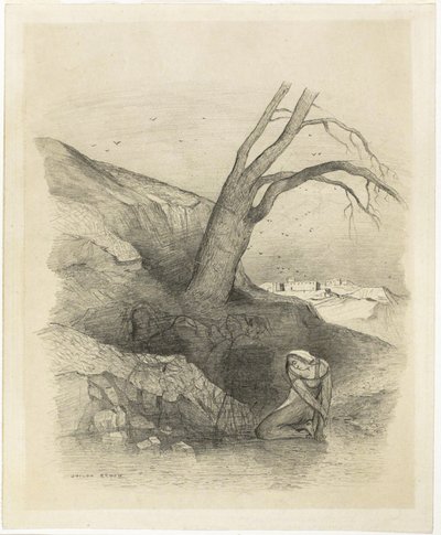 Žena klečící od Odilon Redon