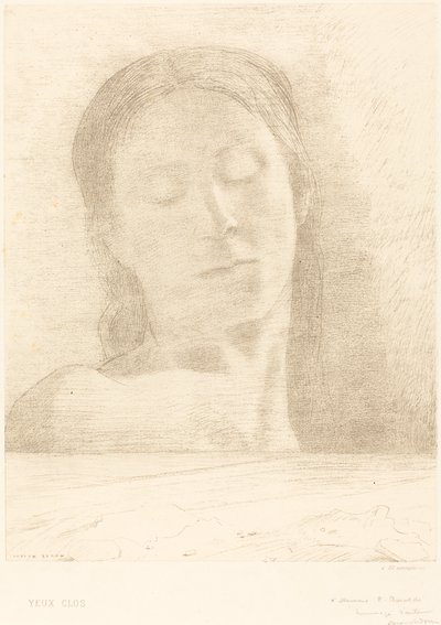 Yeux Clos (zavřené oči) od Odilon Redon
