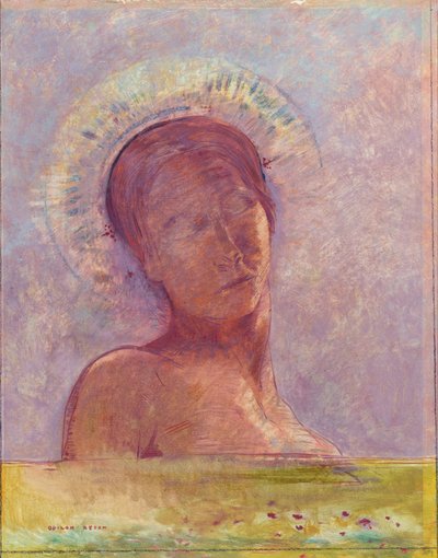 Zavřené oči - obraz Odilona Redona od Odilon Redon