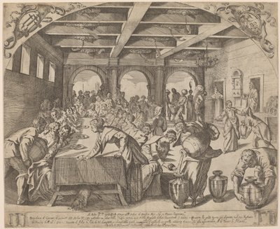 Svatba v Káně od Odoardo Fialetti after Jacopo Tintoretto