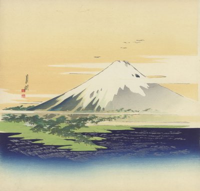 Fuji z pláže v Mio, 1900-10 (dřevěný tisk) od Ogata Gekko