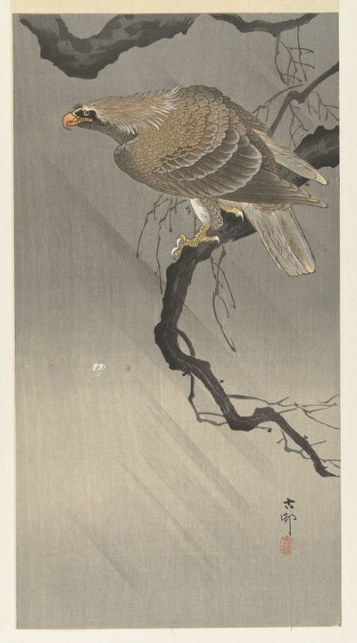 orel na větvi od Ohara Koson