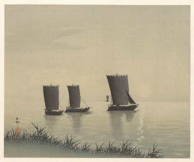 Rybářské lodě od Ohara Koson