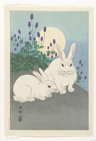 Králíci za úplňku od Ohara Koson