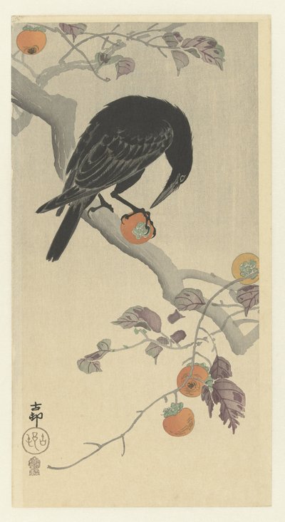 Vrána s tomelem od Ohara Koson