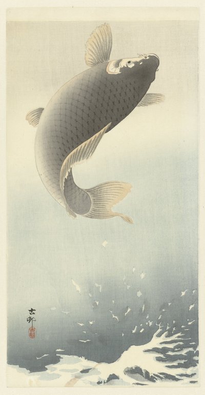 skákající kapr od Ohara Koson